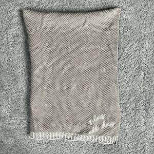 Silvercloud Unisex Gender Neutral Baby Blanket Play All Day Taupe White